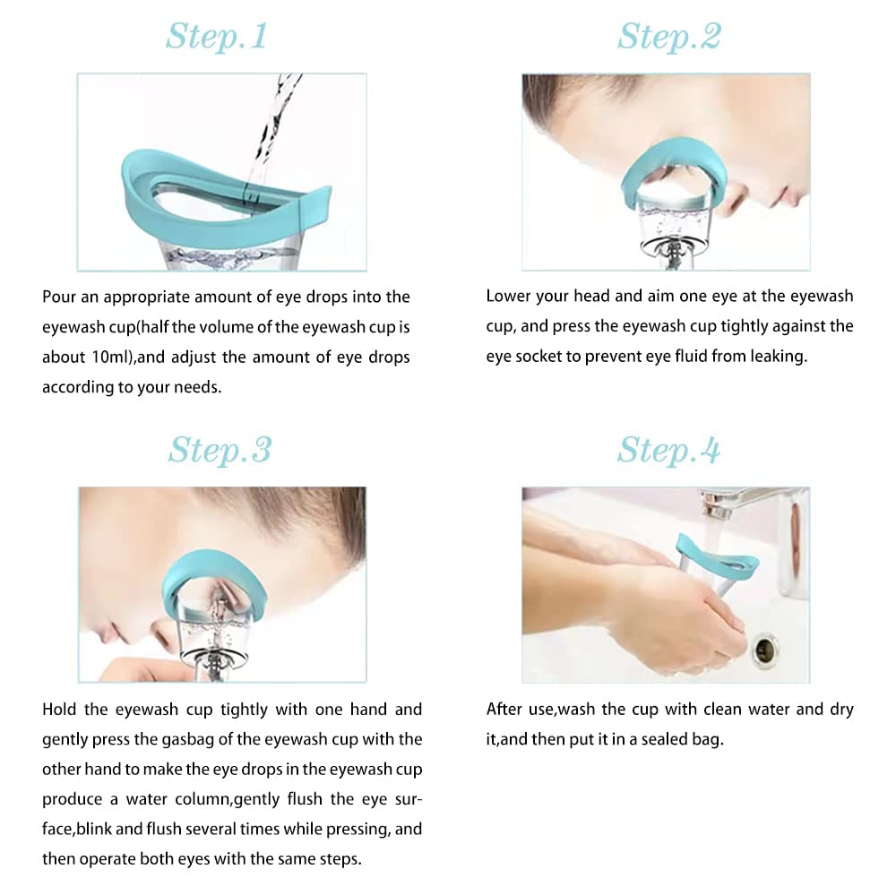 Eye Wash Cup, portable Eye Washer Silicone Air Pressure Eye Cleaning Cup