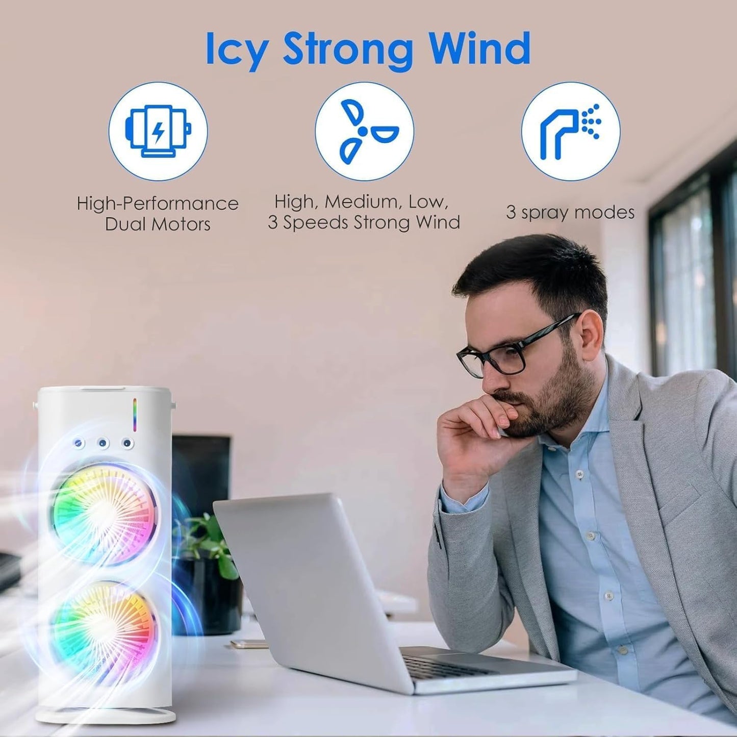 Double Ended Spray Fan Cool Air