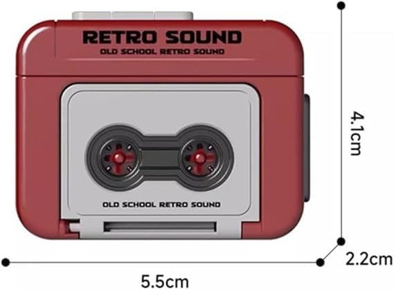 Mistazzo Mini Retro Cassette Tape Recorder Keychain Audio Player