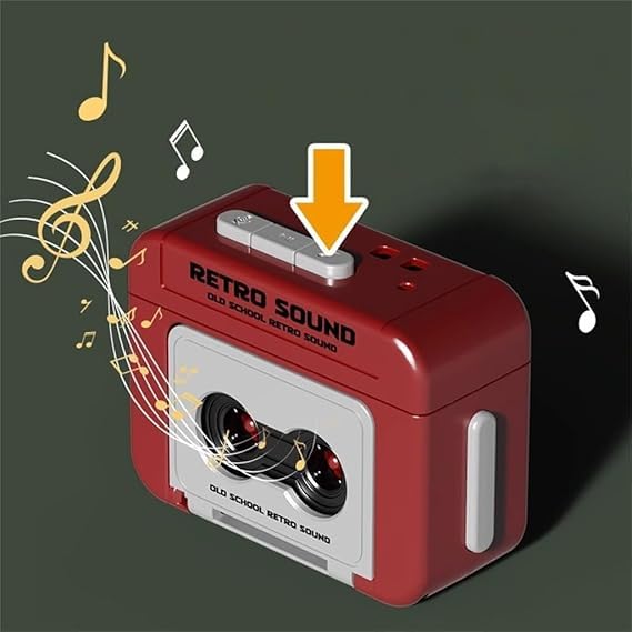 Mistazzo Mini Retro Cassette Tape Recorder Keychain Audio Player
