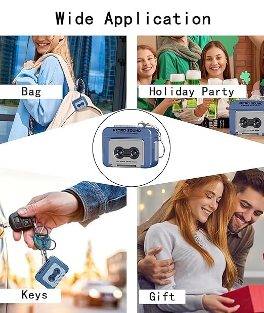 Mistazzo Mini Retro Cassette Tape Recorder Keychain Audio Player