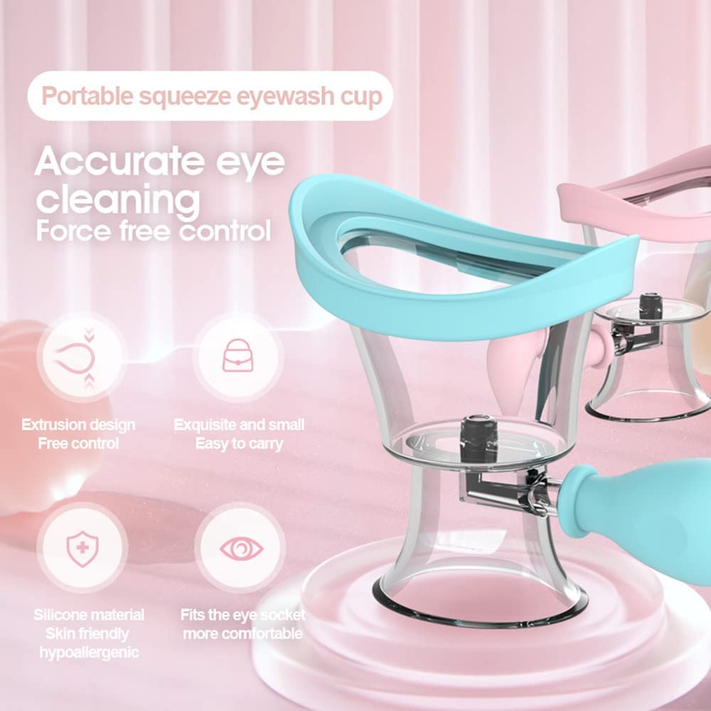Eye Wash Cup, portable Eye Washer Silicone Air Pressure Eye Cleaning Cup