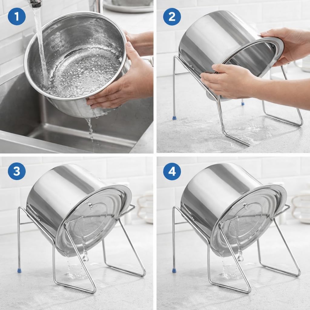 STAINLESS STEEL RICE POT DRAINER STAND