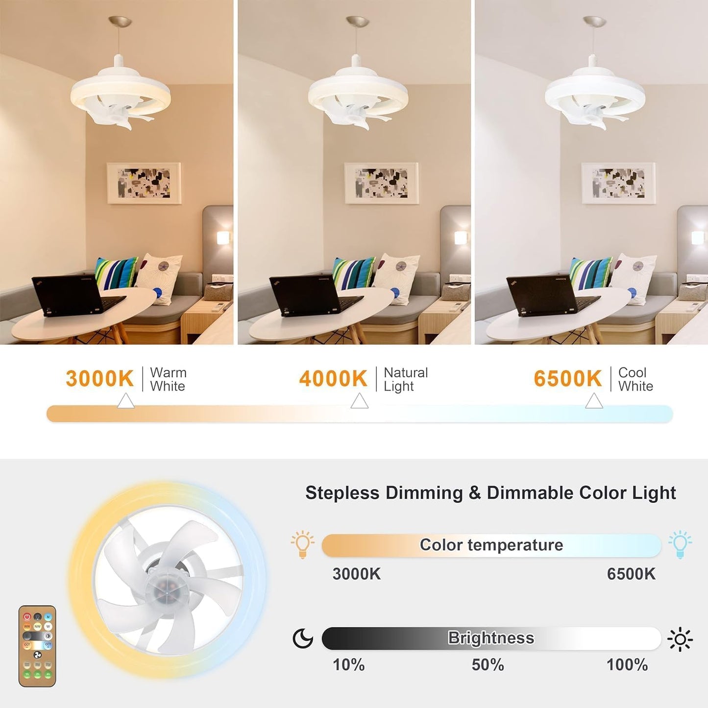 Multi Functional Fan With LED Light