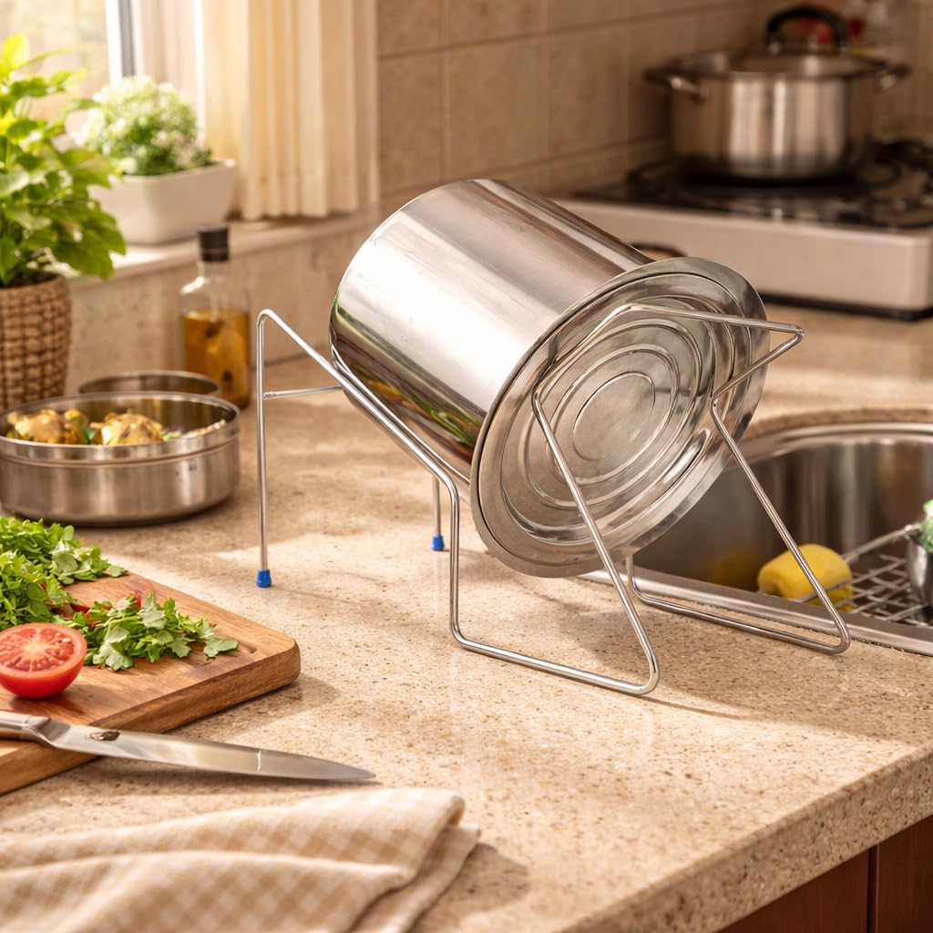 STAINLESS STEEL RICE POT DRAINER STAND