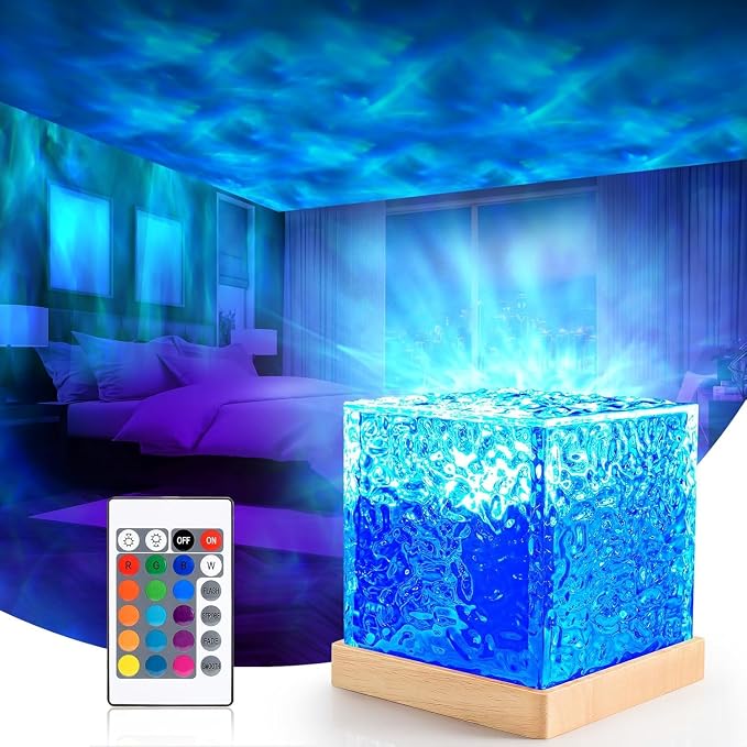DOCAT 3D Ocean Wave LED Night Light Projector 16 Colors