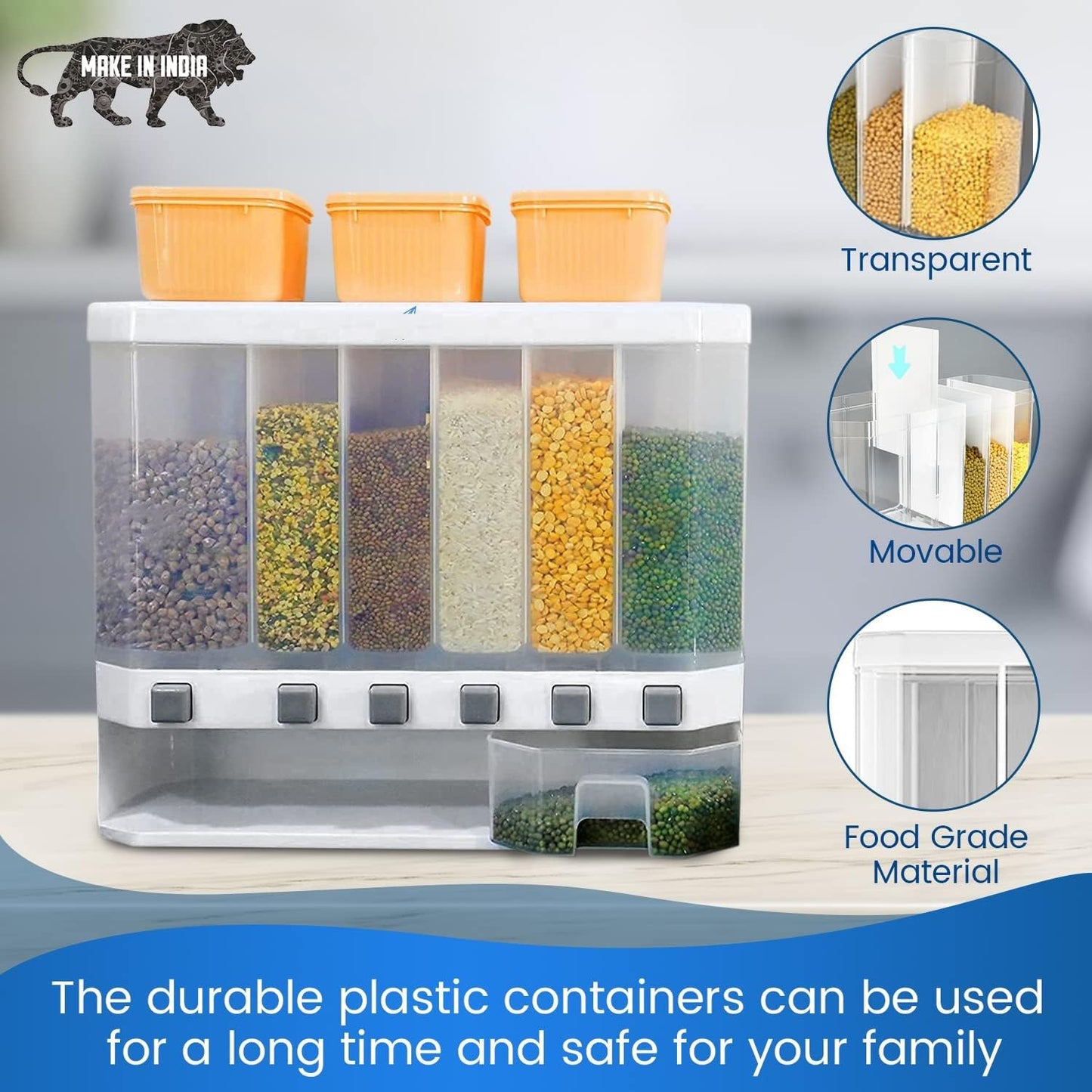 WALL MOUNTED CEREAL FOOD DISPENSER 6 GRID