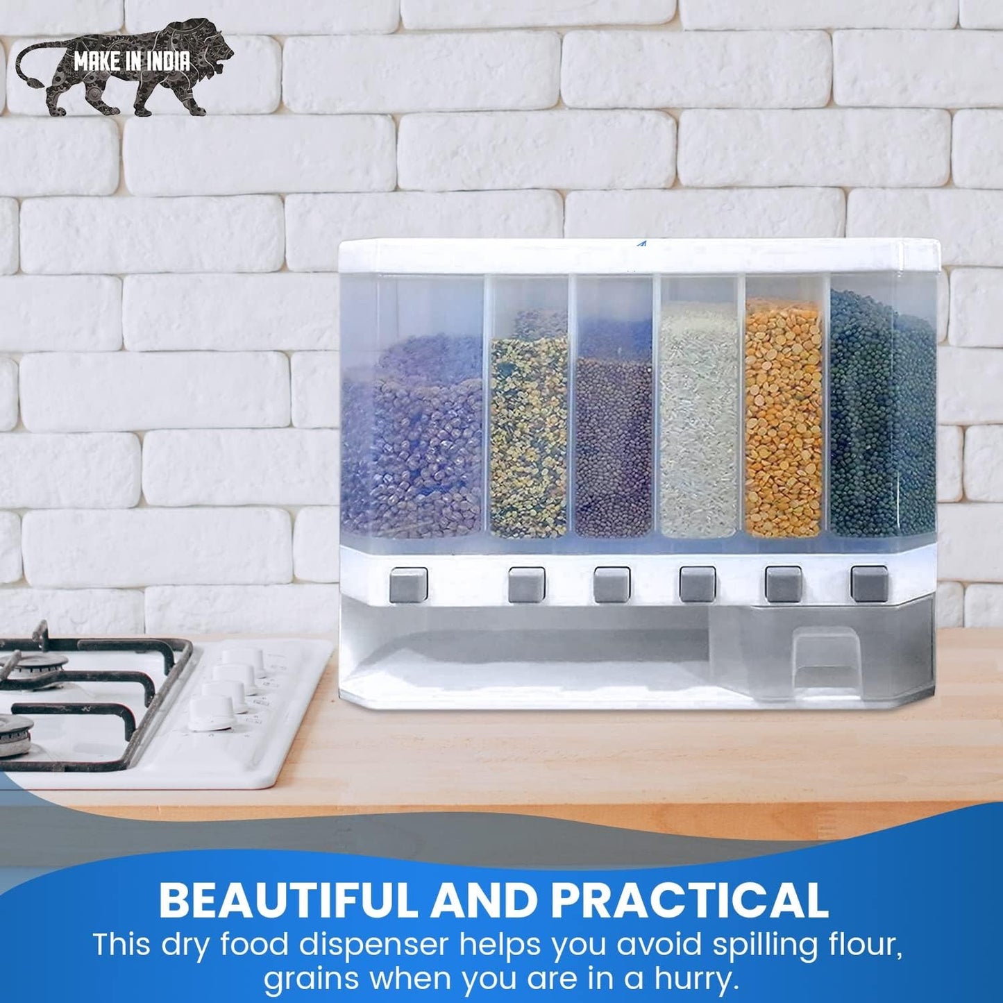 WALL MOUNTED CEREAL FOOD DISPENSER 6 GRID