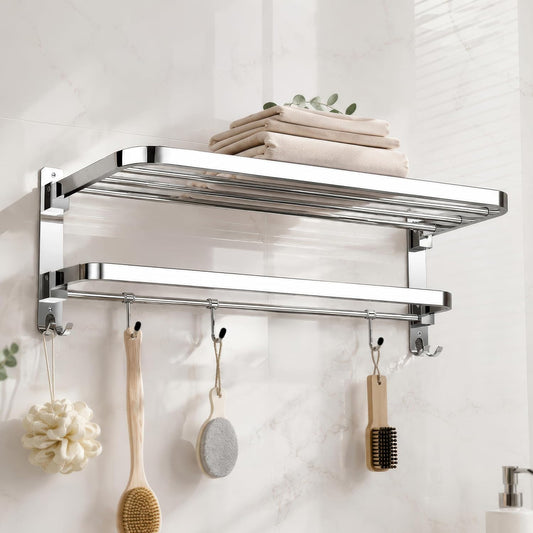 Heavy Stainless Steel Folding Towel Rack for Bathroom