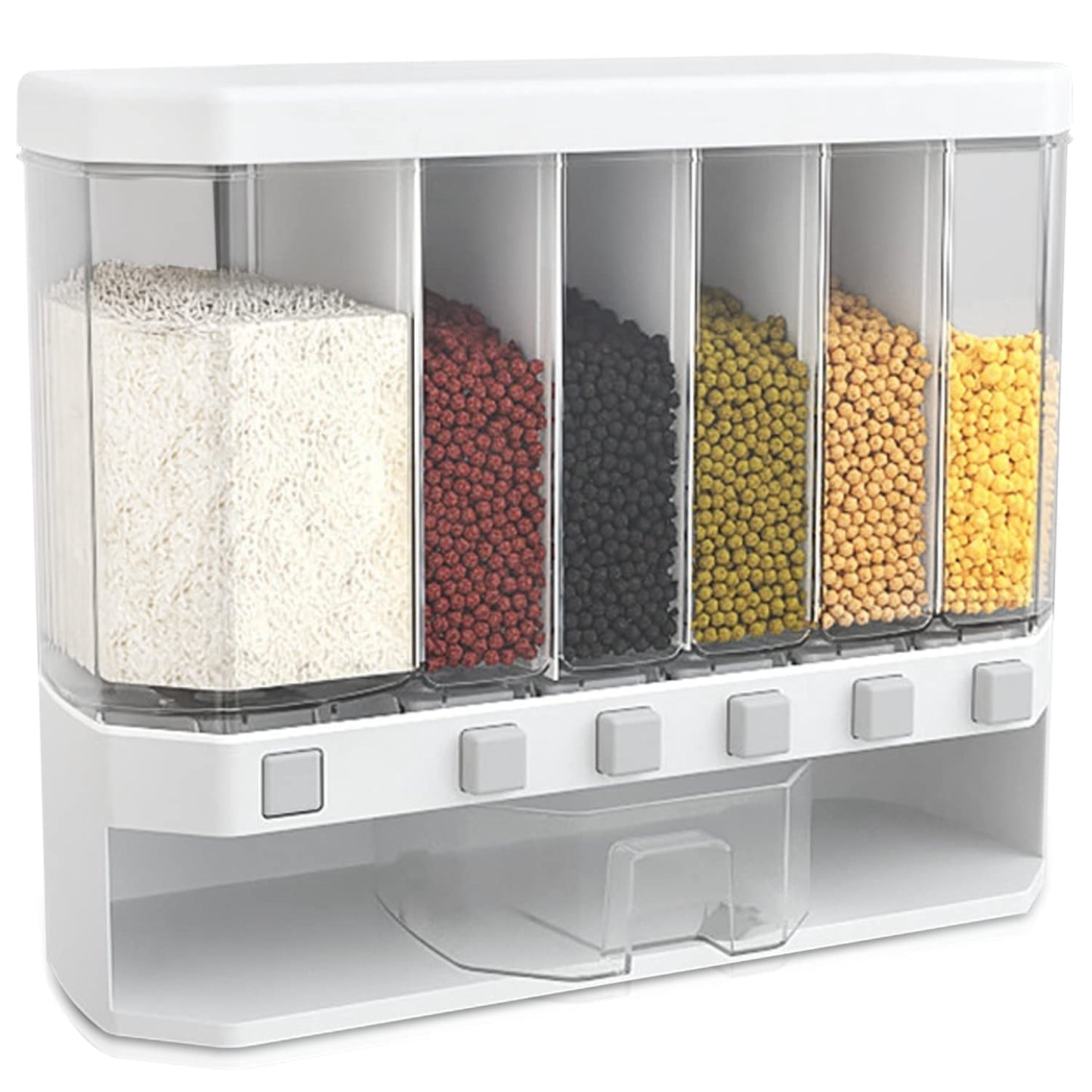 WALL MOUNTED CEREAL FOOD DISPENSER 6 GRID