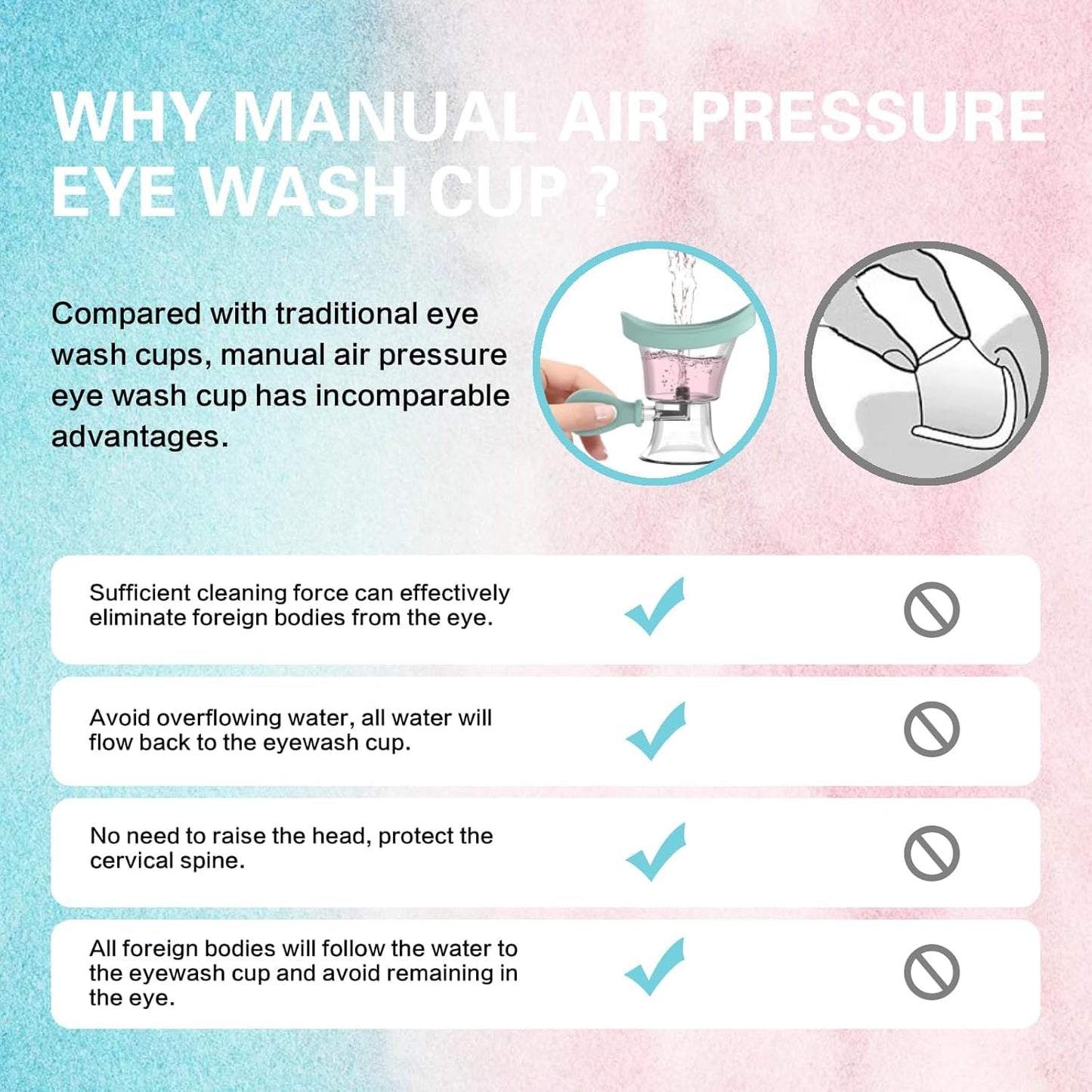 Eye Wash Cup, portable Eye Washer Silicone Air Pressure Eye Cleaning Cup