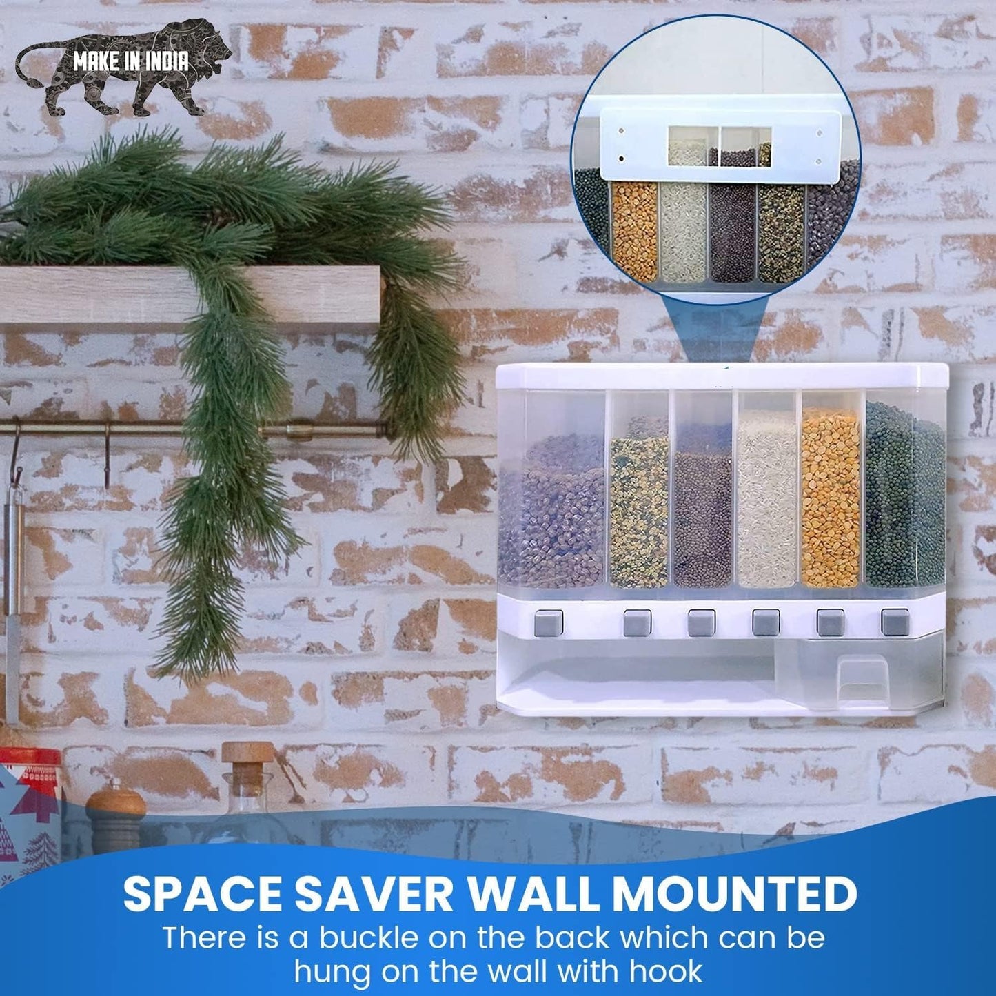 WALL MOUNTED CEREAL FOOD DISPENSER 6 GRID